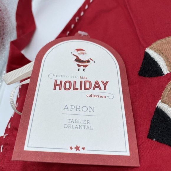 Pottery Barn Kids Apron Brannon Rudolph Reindeer Christmas Children’s Red - Picture 3 of 9